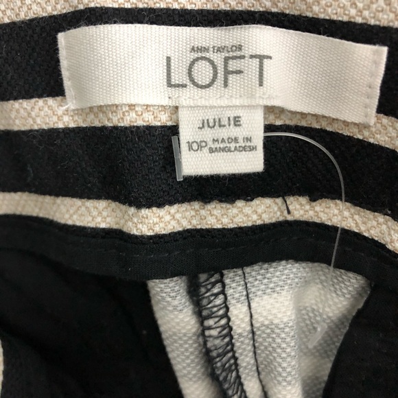 LOFT Julie Capri Crop Pants Striped - Picture 3 of 8